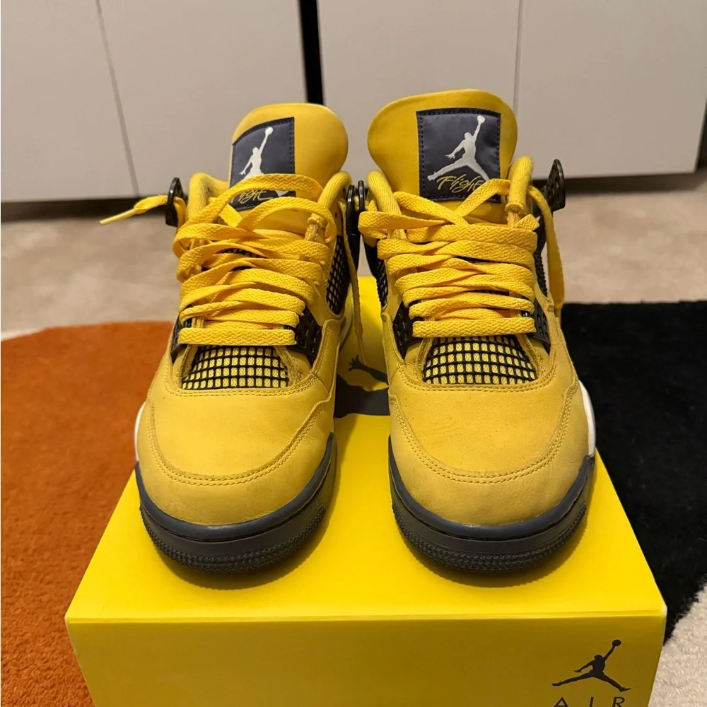 Jordan 4 Lightning Yellow Air Jordan Sneakers - Picture 1 of 5